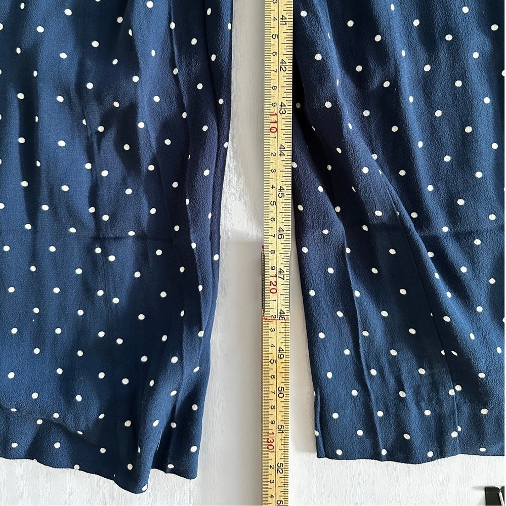 NWT Madewell Jumpsuit Polka Dot V-Back Wide-Leg Navy Blue Size 0 (Small) Coastal - Picture 3 of 4